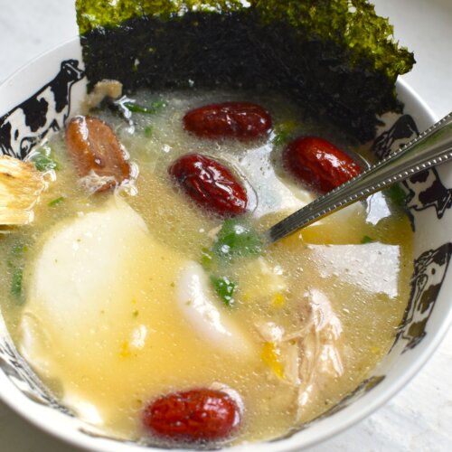 postpartum chicken soup with astragalus and red dates