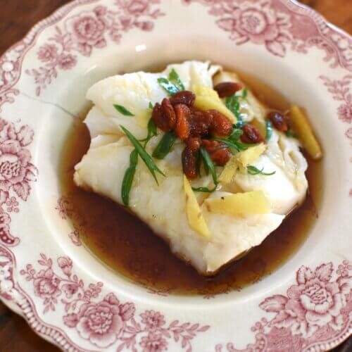 steamed cod