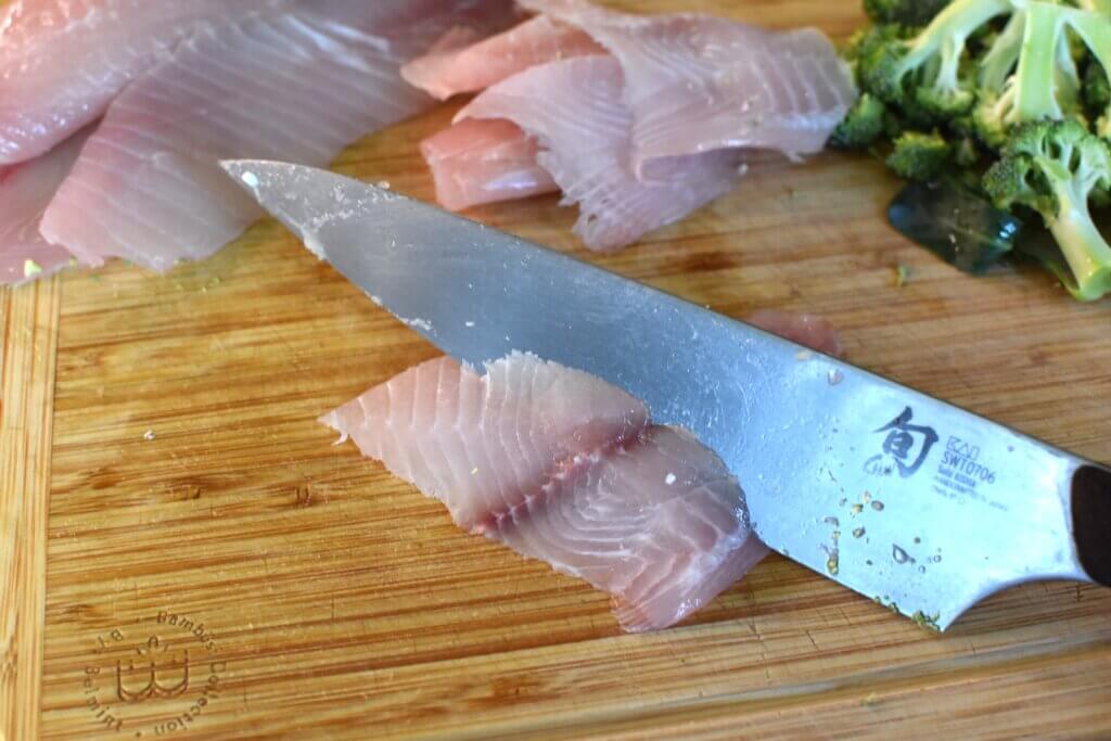 slicing fish on the bias