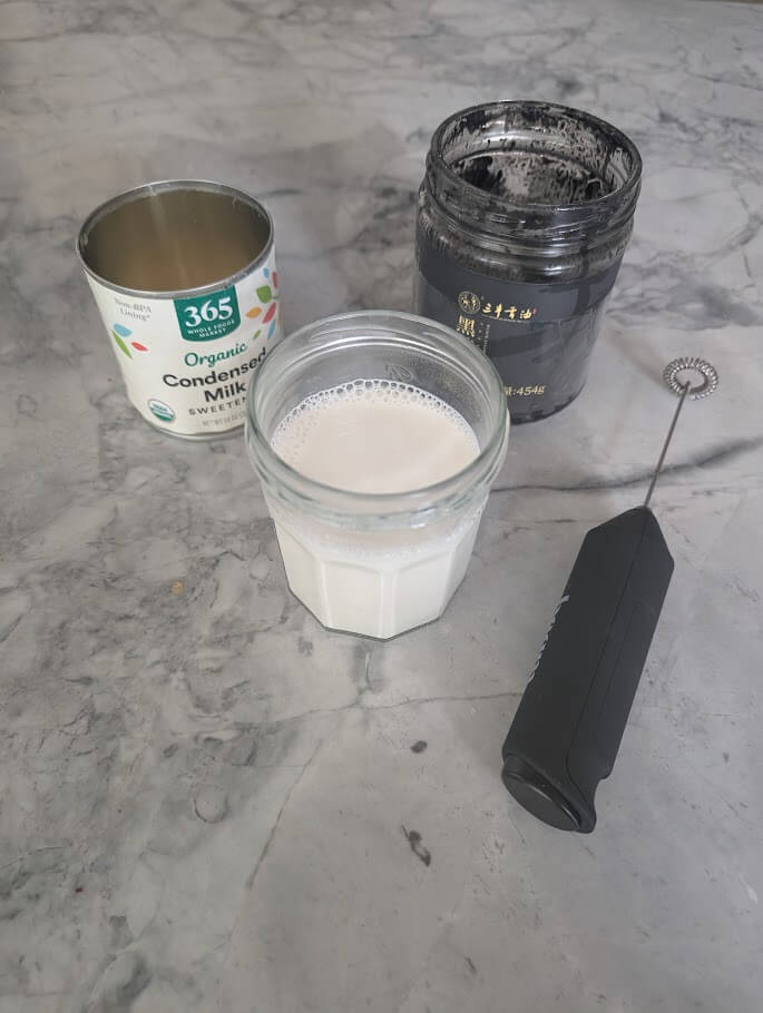 black sesame latte ingredients